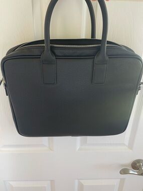 Black Leather Laptop Case